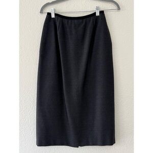 VTG Andrew Fezza 100% Wool Gray Striped Midi Pencil Skirt Italian Women’s Size 6